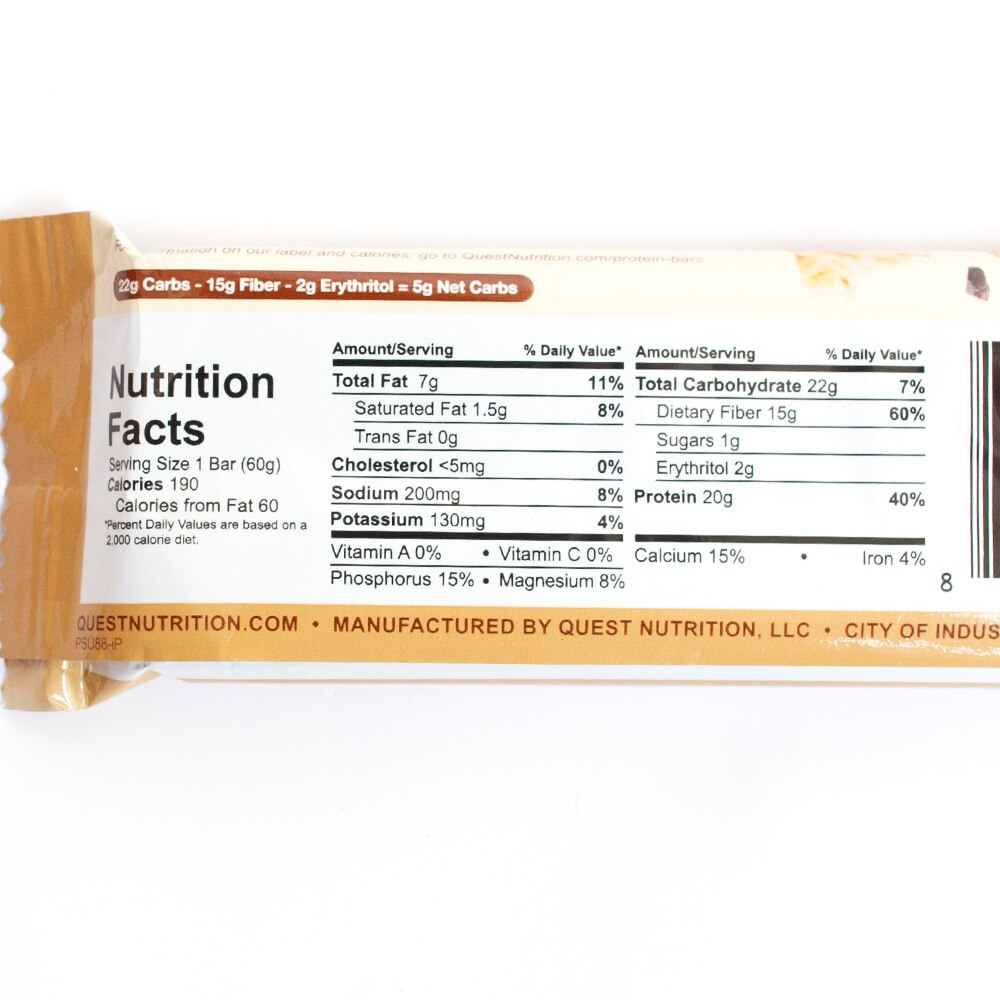 Protein, Food & Beverage, Quest, Bar, 2.12 ounce, 109525, Oatmeal Chocolate Chip